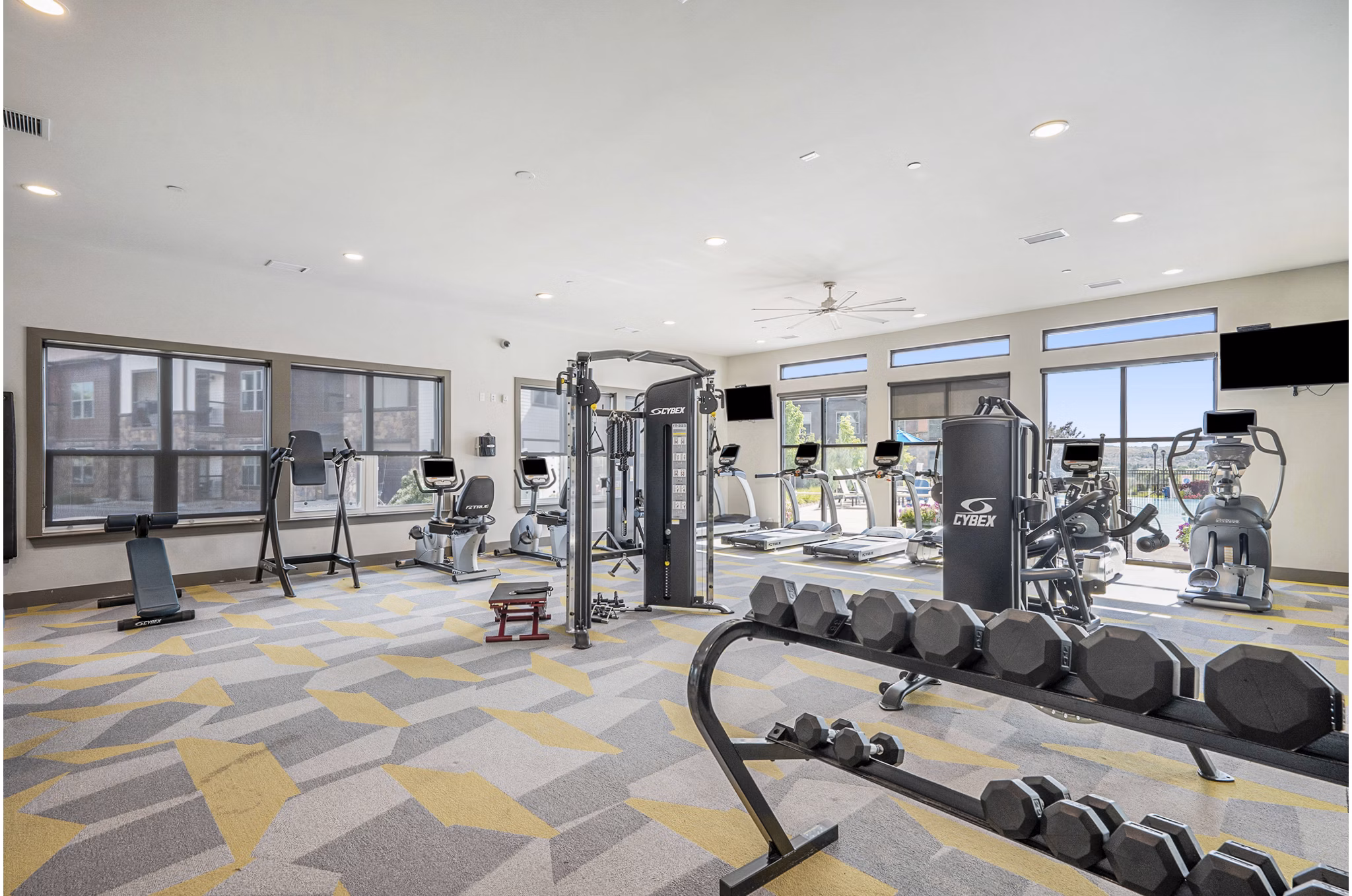 fitness center at Highpoint Club Apartments