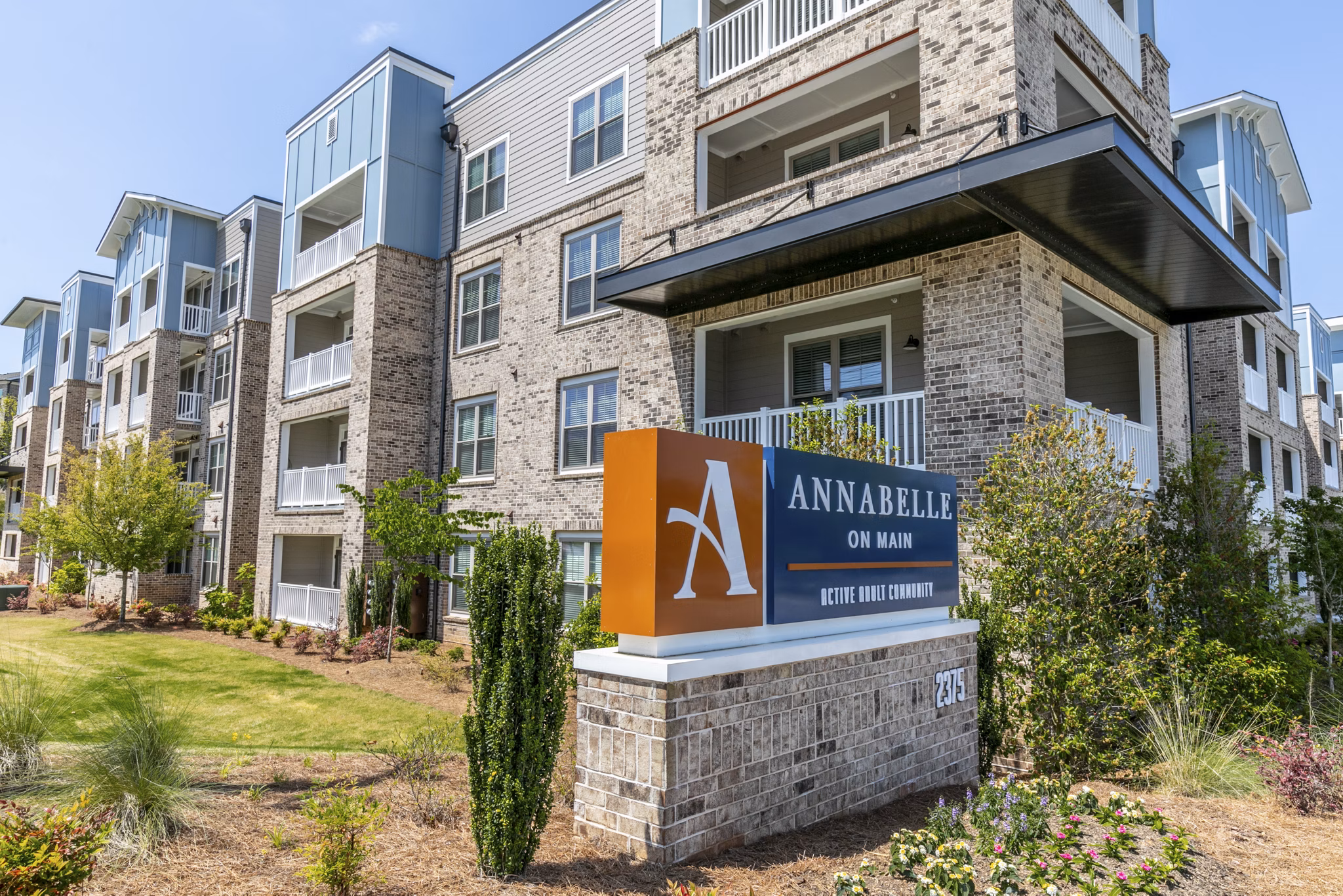 Signage at Annabelle on Main Apartments: Elegant entryway sign for luxury living in Duluth