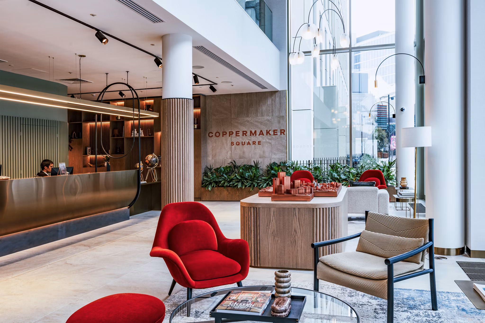 clubhouse/lobby at Coppermaker Square Apartments