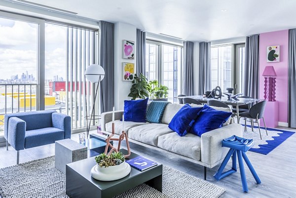 living room at Coppermaker Square Apartments