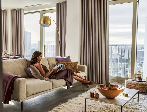 living room at Coppermaker Square Apartments