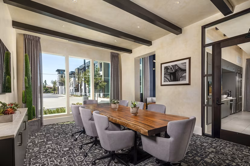 Meeting room equipped with modern facilities at The Core on Foothill Apartments