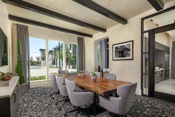 Meeting room equipped with modern facilities at The Core on Foothill Apartments