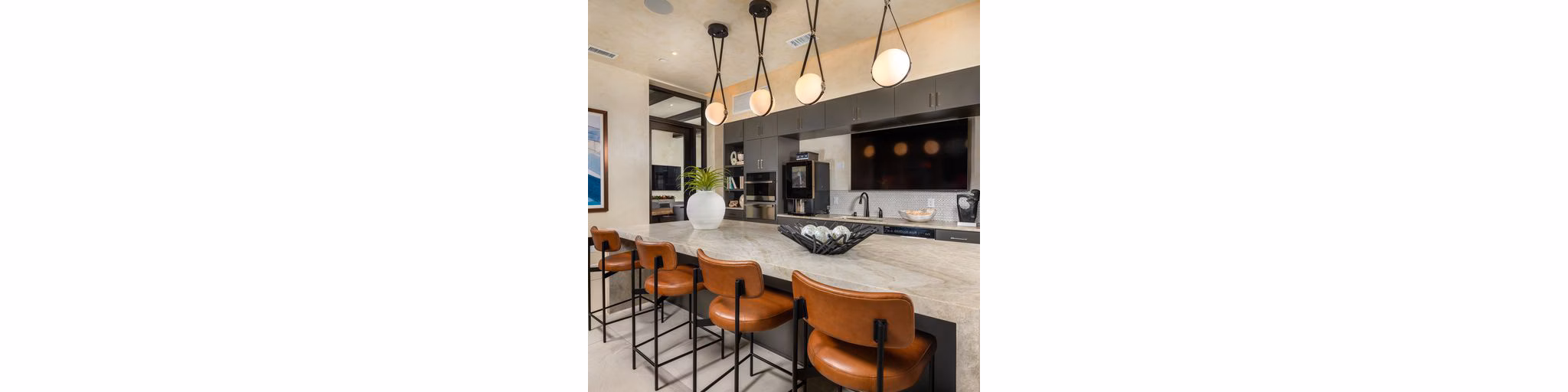 Elegant clubhouse with modern design at The Core on Foothill Apartments, perfect for luxury living and social gatherings