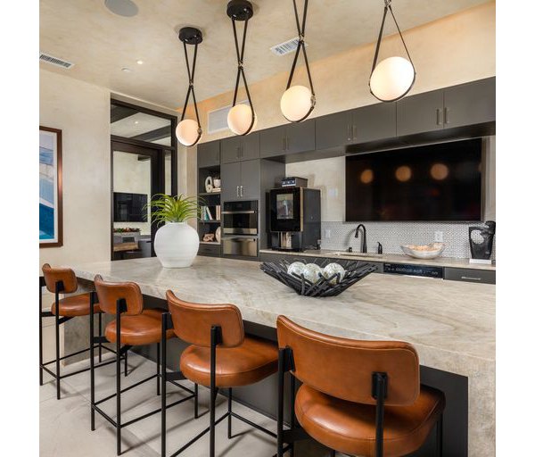 Elegant clubhouse with modern design at The Core on Foothill Apartments, perfect for luxury living and social gatherings