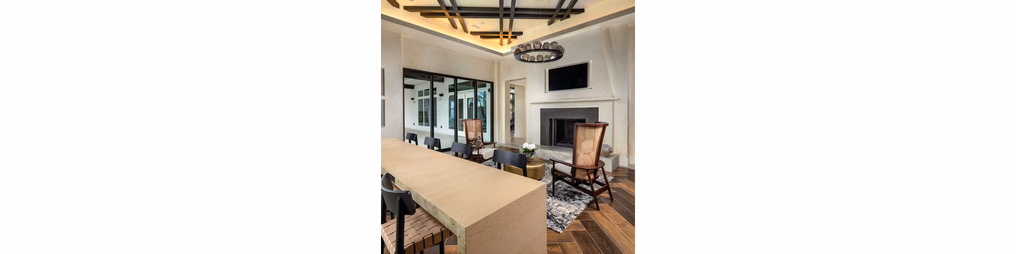 Stylish clubhouse featuring modern decor at The Core on Foothill Apartments