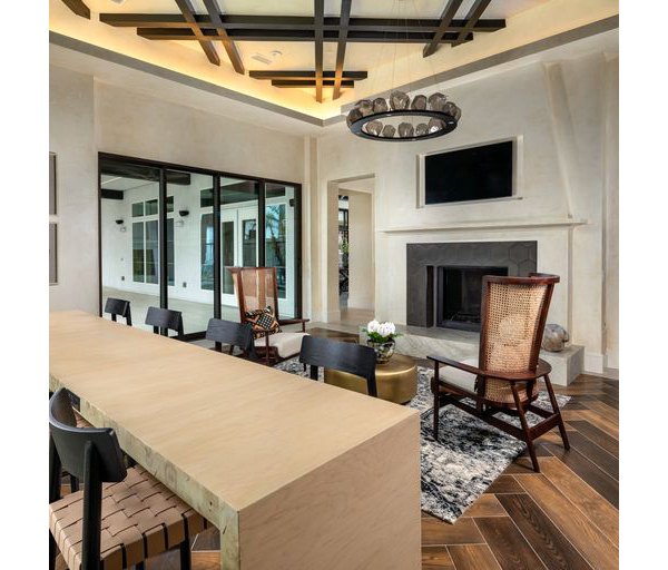 Stylish clubhouse featuring modern decor at The Core on Foothill Apartments