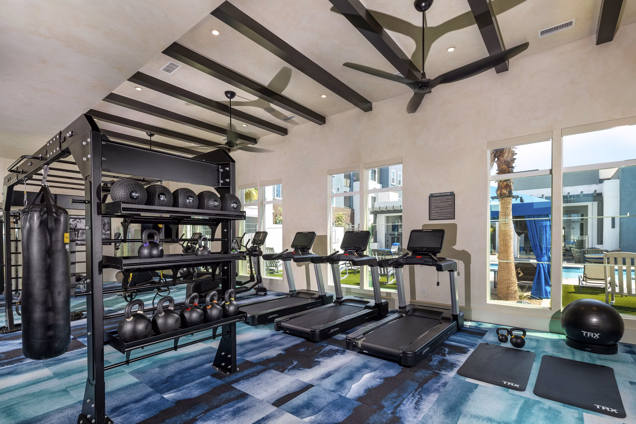 fitness center at The Core on Foothill Apartments