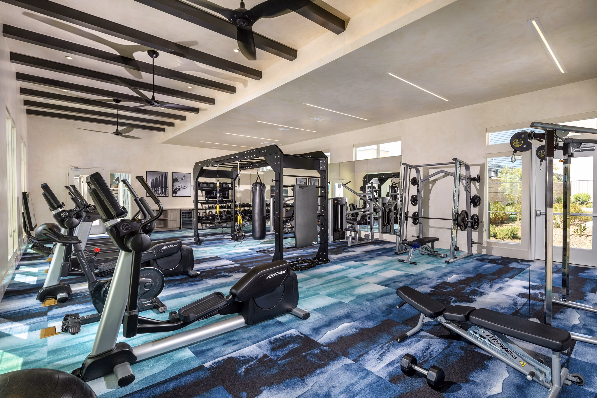 fitness center at The Core on Foothill Apartments
