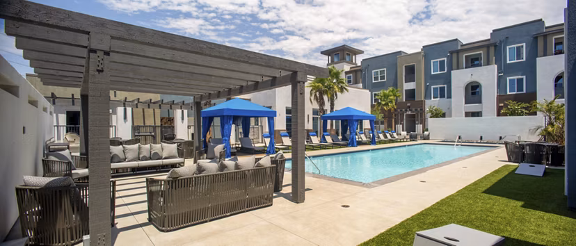 patio at The Core on Foothill Apartments