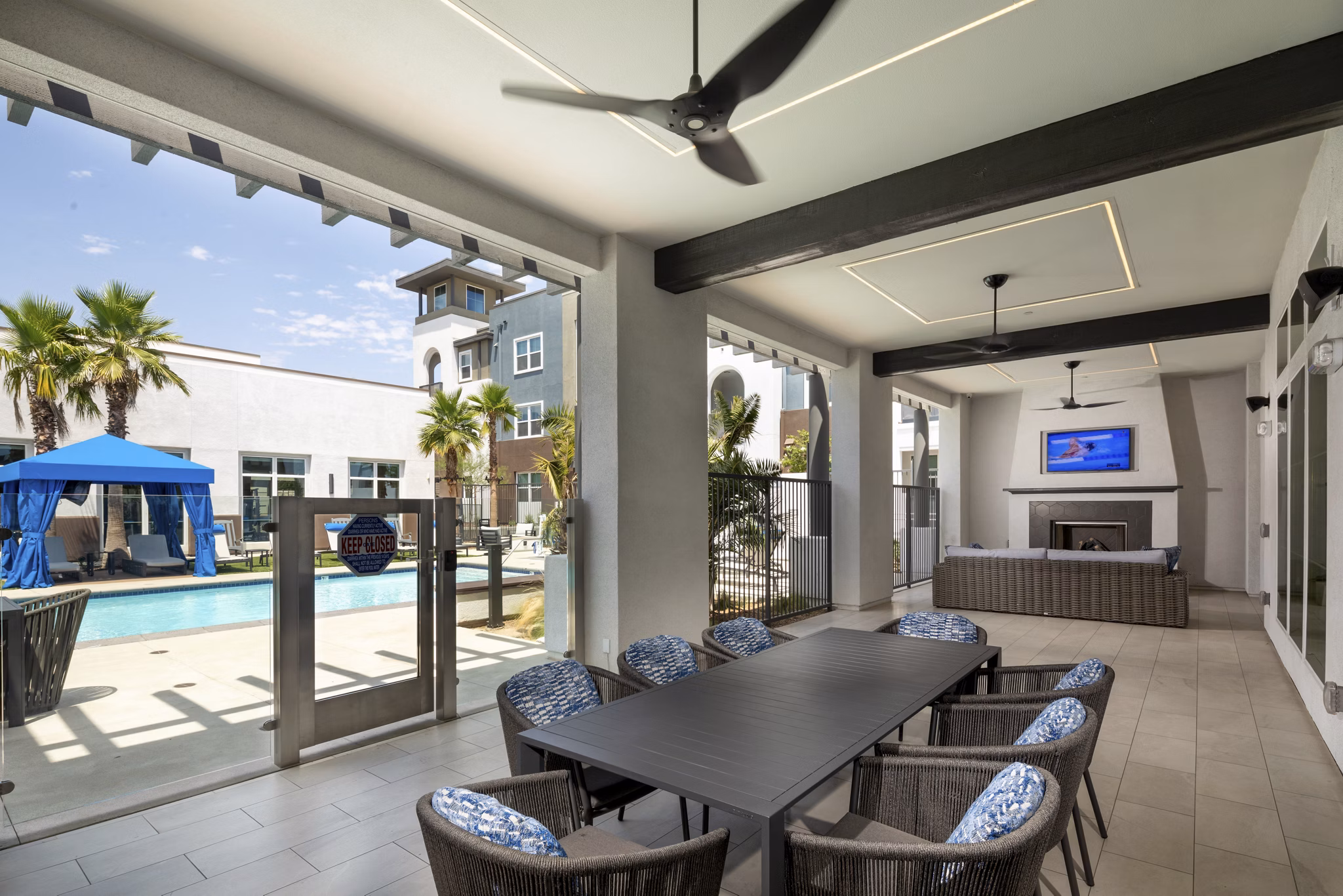 patio at The Core on Foothill Apartments