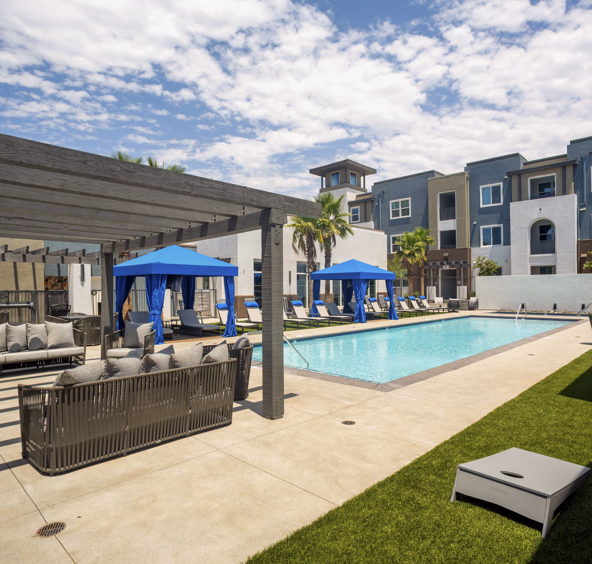 patio at The Core on Foothill Apartments