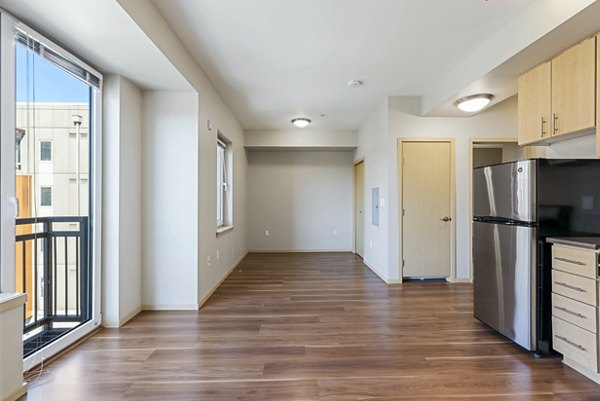Dining room featuring elegant decor and modern lighting in Prescott Apartments