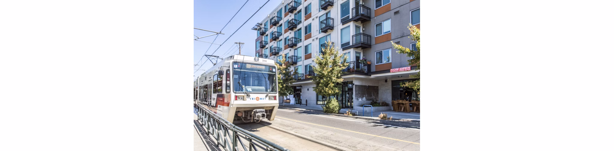 Prescott Apartments: Charming neighborhood view near luxury high-rise apartments