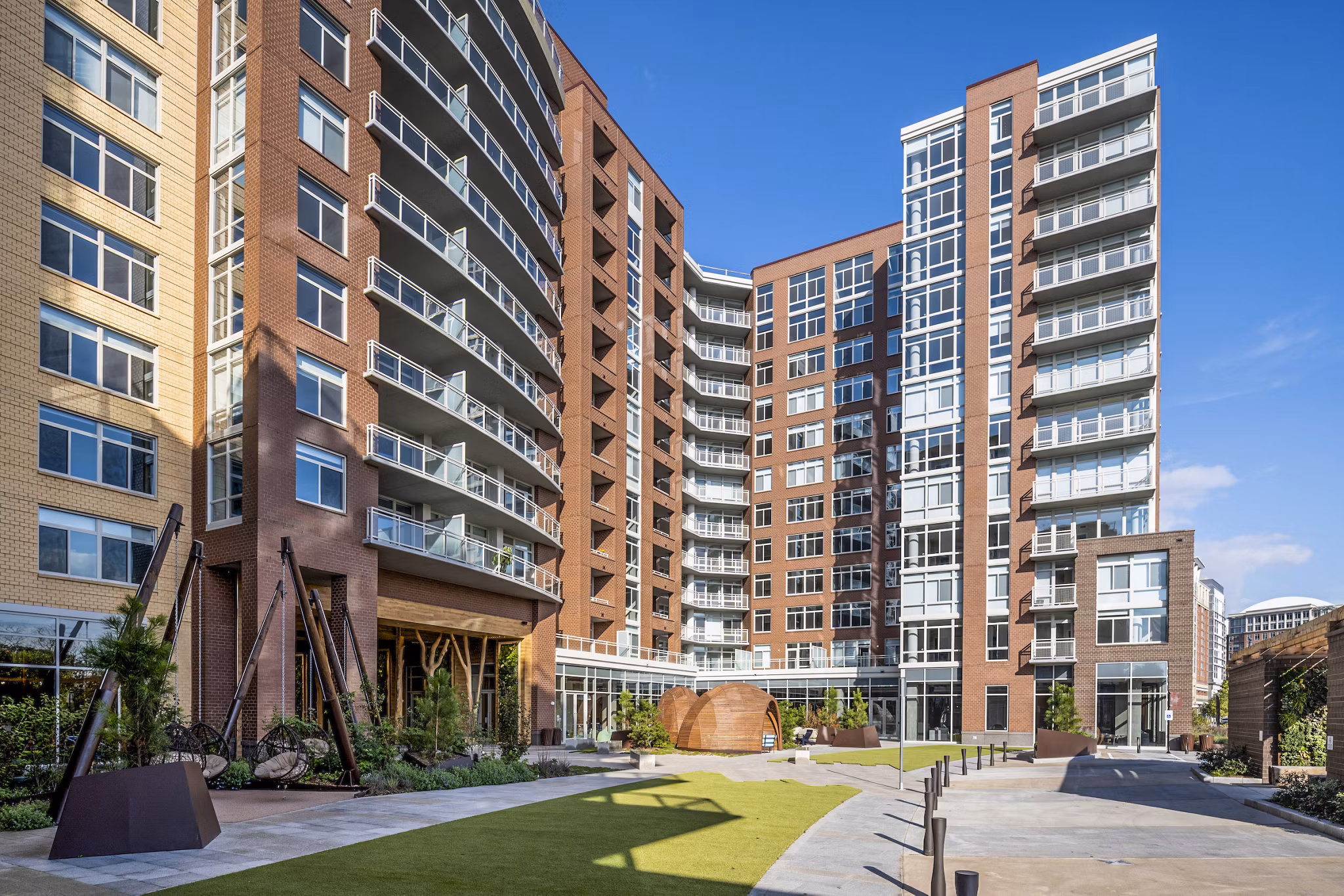 The Sur Apartments: Modern luxury high-rise building showcasing contemporary architecture in downtown location