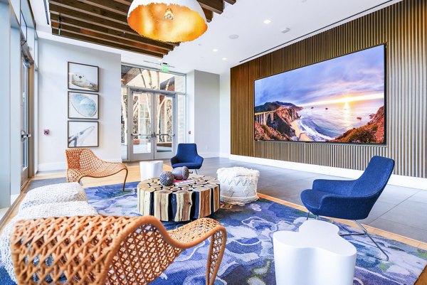 Modern clubhouse with deluxe amenities at The Sur Apartments