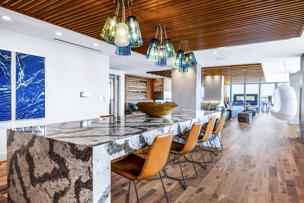 Clubhouse featuring modern design and luxury amenities at The Sur Apartments