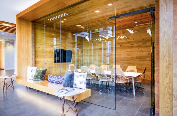 Modern clubhouse featuring contemporary design elements at The Sur Apartments