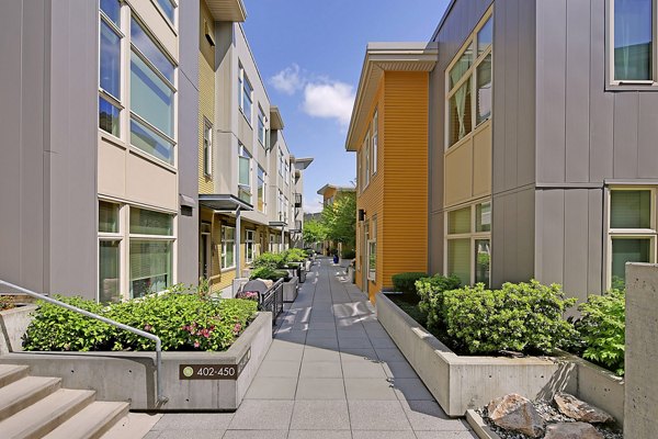Thornton Place: Contemporary luxury apartments featuring lush landscaping in Northgate, Seattle