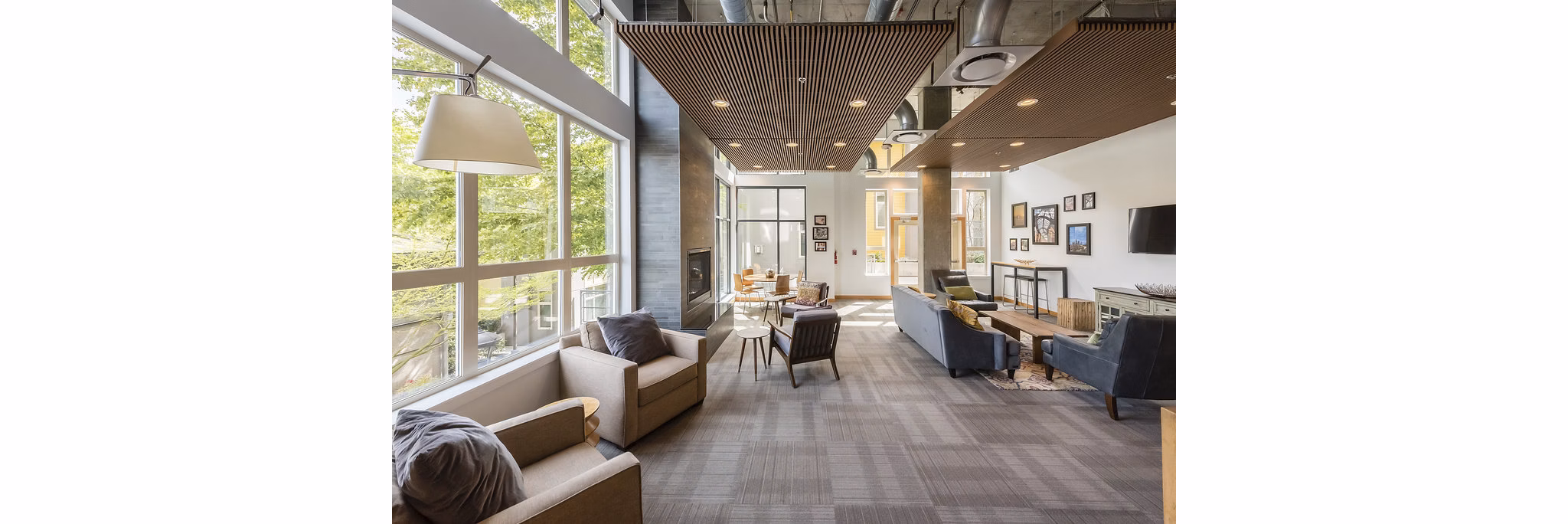Elegant clubhouse featuring modern decor at Thornton Place Apartments
