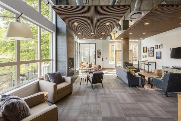 Elegant clubhouse featuring modern decor at Thornton Place Apartments