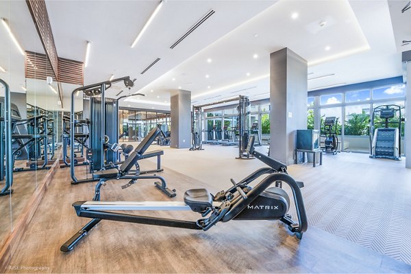 fitness center at Crest at Pinecrest Apartments