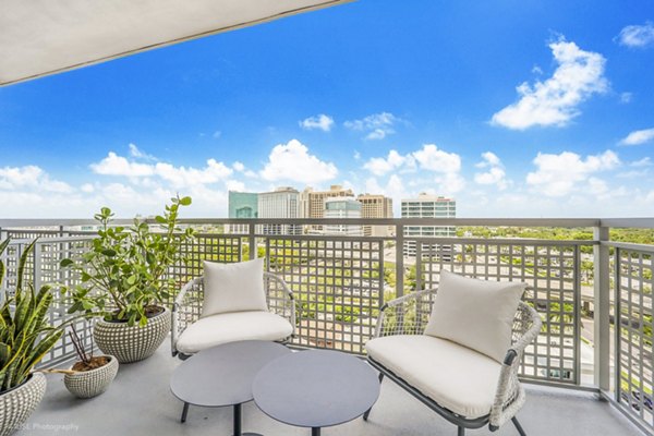 Expansive patio with outdoor seating at Crest at Pinecrest Apartments, perfect for relaxation and enjoying the view