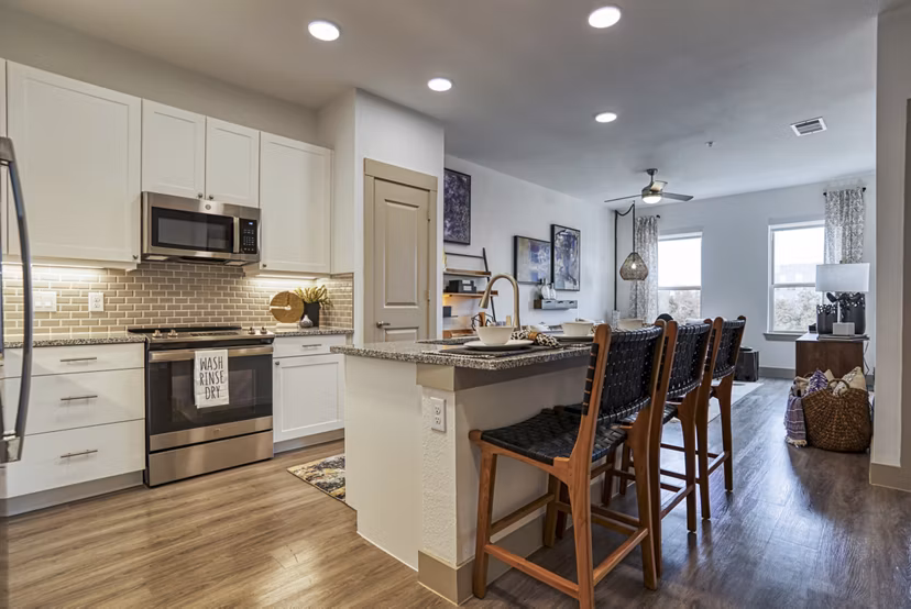 kitchen at Alexan Braker Pointe Apartments