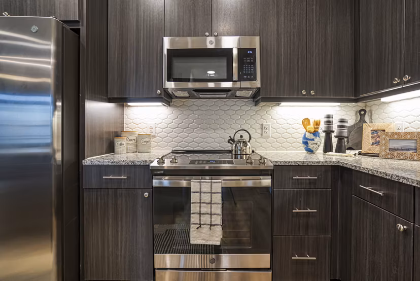 kitchen at Alexan Braker Pointe Apartments