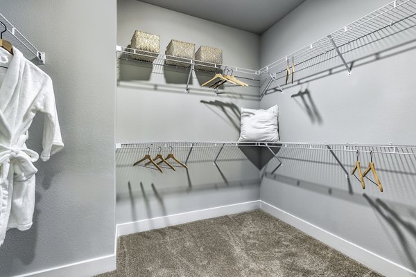 Spacious bedroom closet with ample storage at Sage Stone Oak Apartments