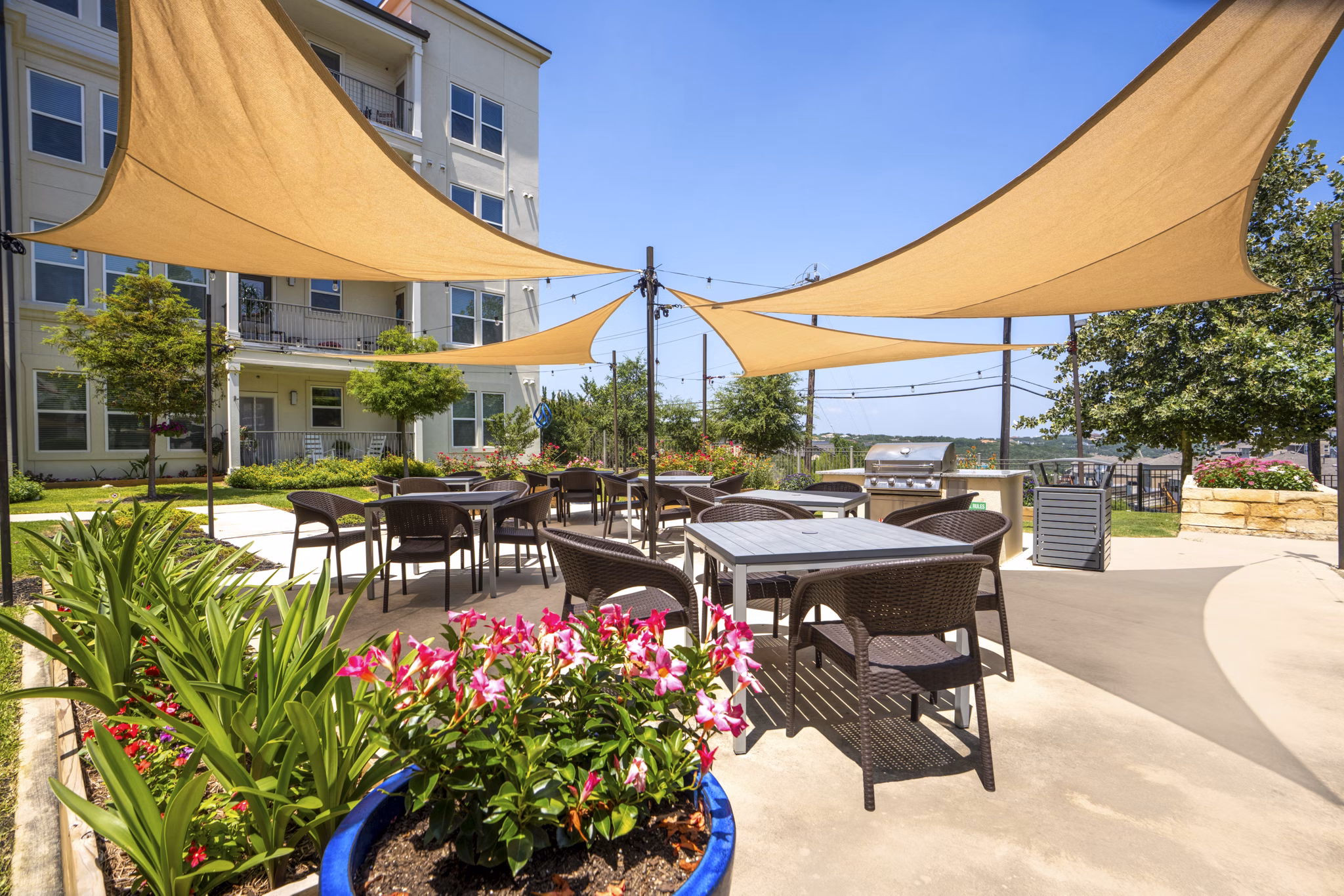 grill area at Sage Stone Oak Apartments