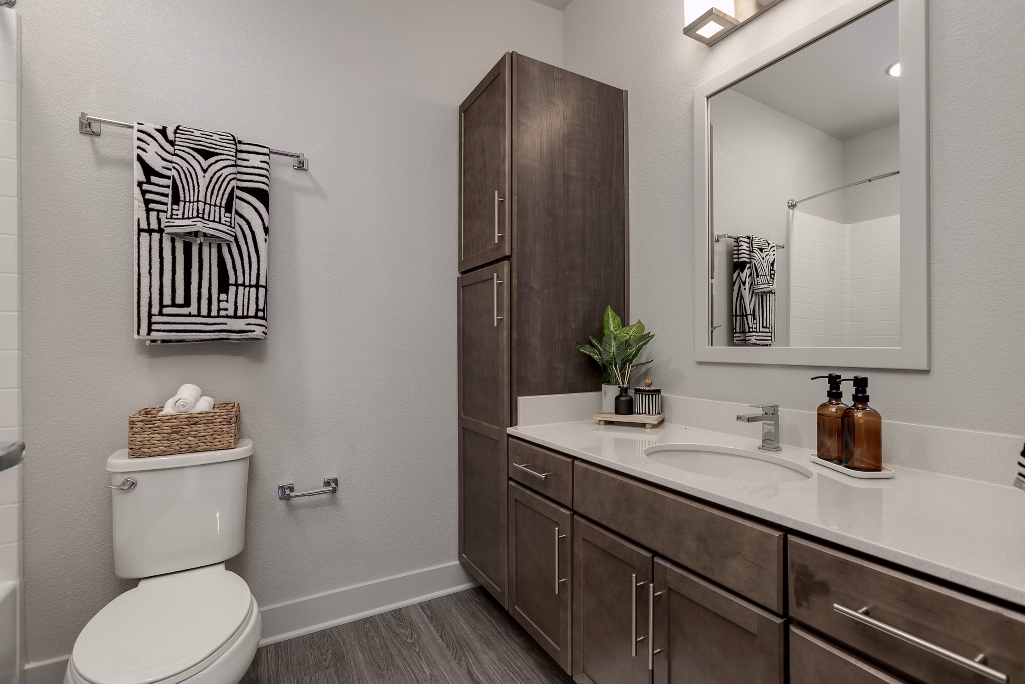 Modern bathroom with elegant fixtures at The Avante Apartments