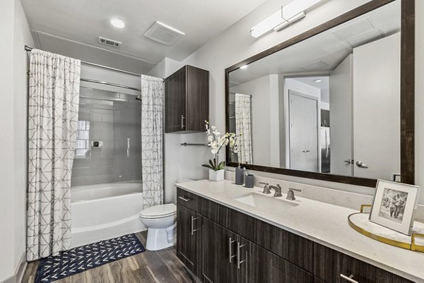 bathroom at The Briscoe Apartments 