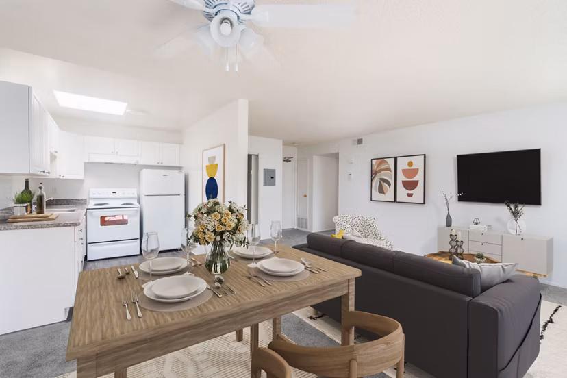 Modern dining room with elegant dÃ©cor at Coronado/Westlake Village Apartments, offering a luxurious living experience