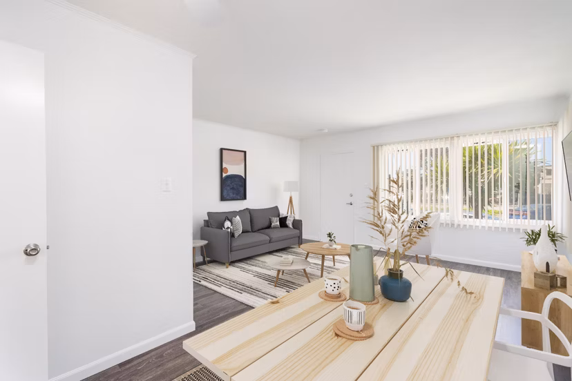 Elegant dining room with modern decor at Coronado/Westlake Village Apartments