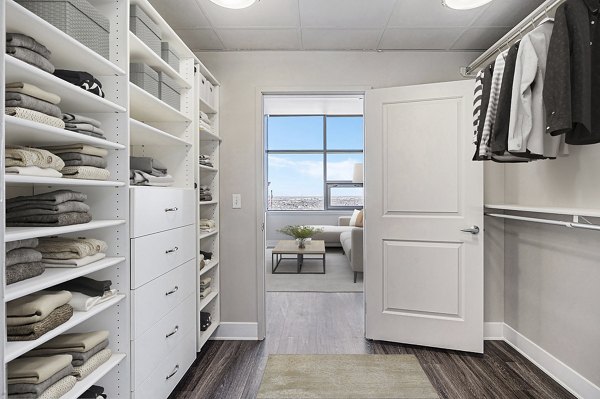 closet at 1600 Glenarm Place Apartments