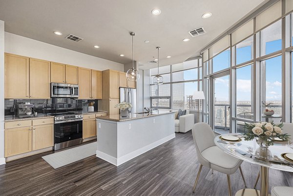 kitchen at 1600 Glenarm Place Apartments
