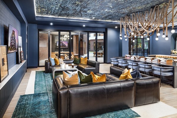 Elegant clubhouse interior with contemporary decor at Beckon Apartments luxury community