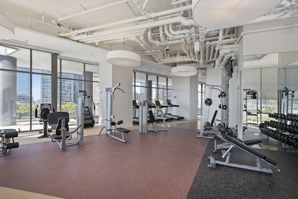State-of-the-art fitness center with modern equipment at 1001 S State Apartments
