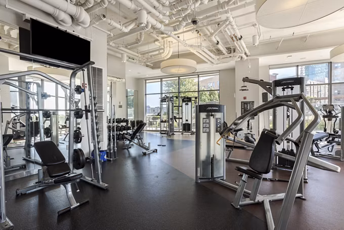 Fitness center with state-of-the-art equipment at 1001 S State Apartments