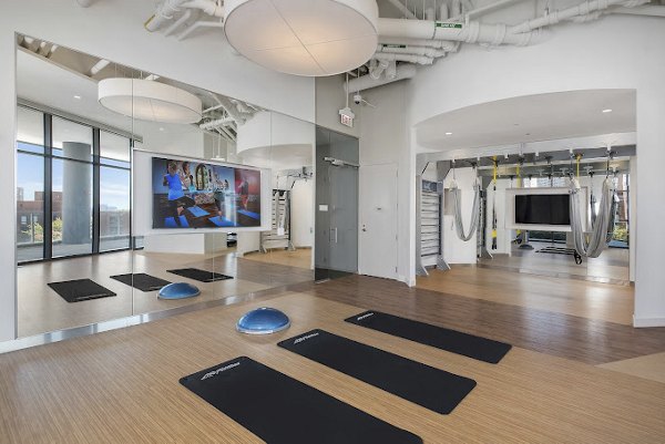 fitness center at 1001 S State Apartments