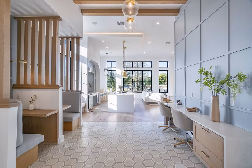 Cozy home office with modern furnishings in Citizen House MLK Apartments