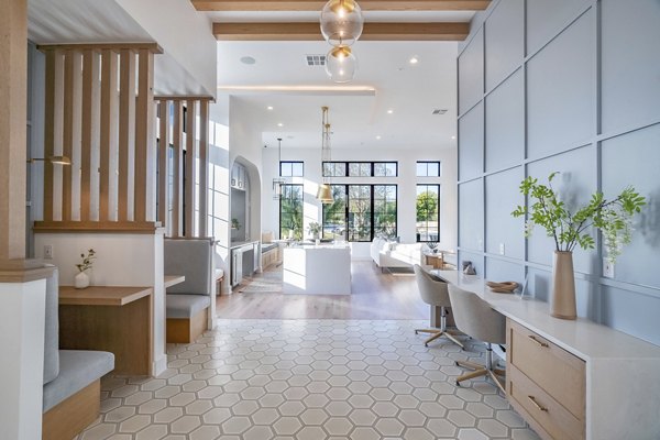 Cozy home office with modern furnishings in Citizen House MLK Apartments