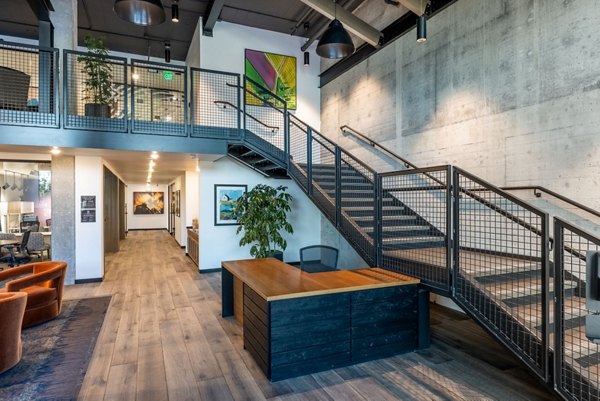 Stylish clubhouse featuring modern seating and decor at Ethos Apartments, a luxury community by Greystar