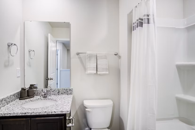 Modern bathroom with sleek fixtures at Berkeley Homes Apartments
