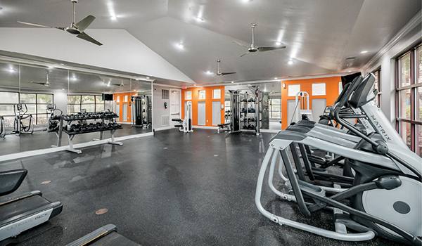 fitness center at Equinox on the Park Apartments