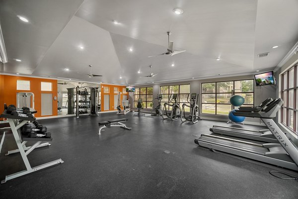 Modern fitness center with state-of-the-art equipment at Equinox on the Park Apartments, perfect for an active lifestyle