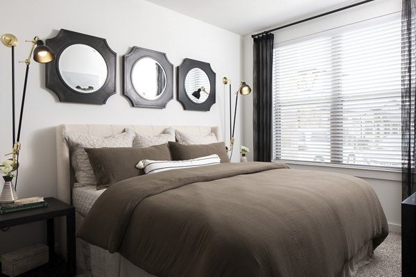 Elegant bedroom with modern furnishings at Broadstone Cross Creek Ranch Apartments, perfect for a luxurious living experience