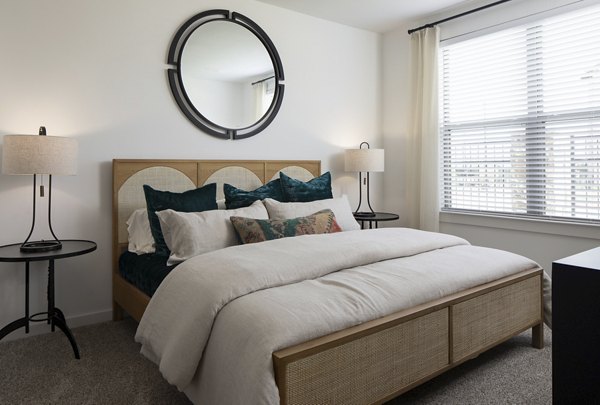 Spacious bedroom with modern furnishings at Broadstone Cross Creek Ranch Apartments