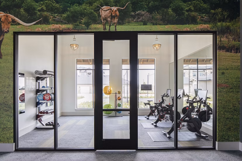 Fitness center with state-of-the-art equipment at Broadstone Cross Creek Ranch Apartments
